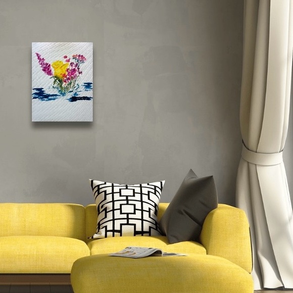 “Sunlit Blossom” Original Oil Painting on Canvas Board Signed 12” x 9” Unframed - Picture 2 of 5